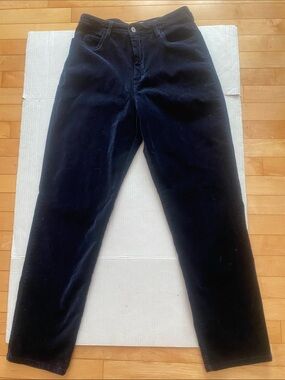 Dark Blue Velvet Pants/Trousers by SANTANA  in Cotton with stretch Size 31